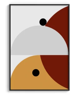 Conjunto 2 Quadros Decorativos Coleção Abstrato Geométrico n01 n02 – Vermelho e Laranja - Imagem 3