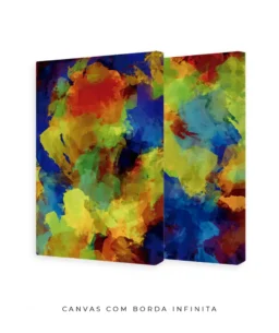 Conjunto 2 Quadros Decorativos Coleção Abstrato Textura Colorful n01 n03 – Azul e Amarelo - Imagem 16