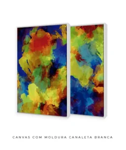 Conjunto 2 Quadros Decorativos Coleção Abstrato Textura Colorful n01 n03 – Azul e Amarelo - Imagem 15
