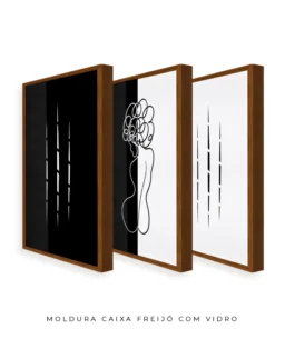 Conjunto 3 Quadros Decorativos Coleção P&B Mulher n01 n02 n03 – Preto e Branco - Imagem 20