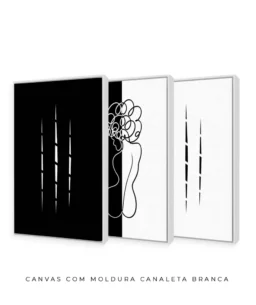 Conjunto 3 Quadros Decorativos Coleção P&B Mulher n01 n02 n03 – Preto e Branco - Imagem 16