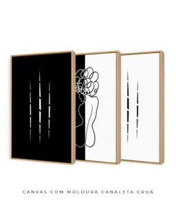 Conjunto 3 Quadros Decorativos Coleção P&B Mulher n01 n02 n03 – Preto e Branco - Imagem 15
