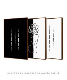 Conjunto 3 Quadros Decorativos Coleção P&B Mulher n01 n02 n03 – Preto e Branco - Imagem 14