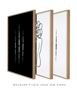 Conjunto 3 Quadros Decorativos Coleção P&B Mulher n01 n02 n03 – Preto e Branco - Imagem 10