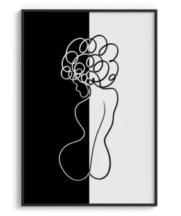 Conjunto 3 Quadros Decorativos Coleção P&B Mulher n01 n02 n03 – Preto e Branco - Imagem 2