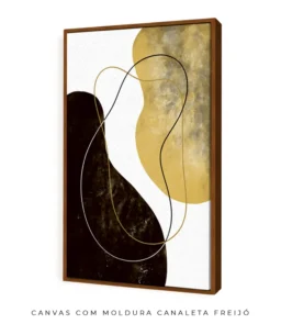 Quadro Decorativo Coleção Abstrato n05 – Marrom e Dourado - Imagem 12