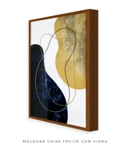 Quadro Decorativo Coleção Abstrato n06 – Azul e Dourado - Imagem 18
