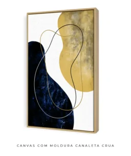 Quadro Decorativo Coleção Abstrato n06 – Azul e Dourado - Imagem 13