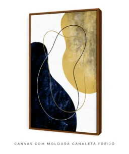 Quadro Decorativo Coleção Abstrato n06 – Azul e Dourado - Imagem 12