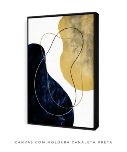 Quadro Decorativo Coleção Abstrato n06 – Azul e Dourado - Imagem 11
