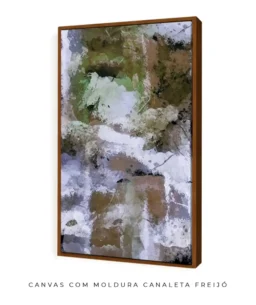 Quadro Decorativo Coleção Abstrato Textura n01 - Branco e Ocre - Imagem 12