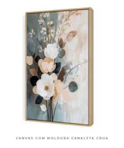 Quadro Decorativo Coleção Botânica Flores n04 – Azul e Areia - Imagem 13