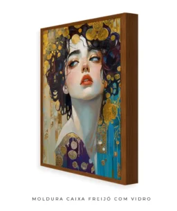 Quadro Decorativo Coleção Pessoas Anna n04 – Dourado e Azul - Imagem 18